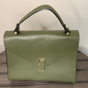Firenze Italian Made Green Leather Bag